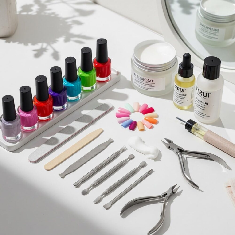 تجهيز أطقم عناية بالأظافر واليدين (مناكير منزلي)
