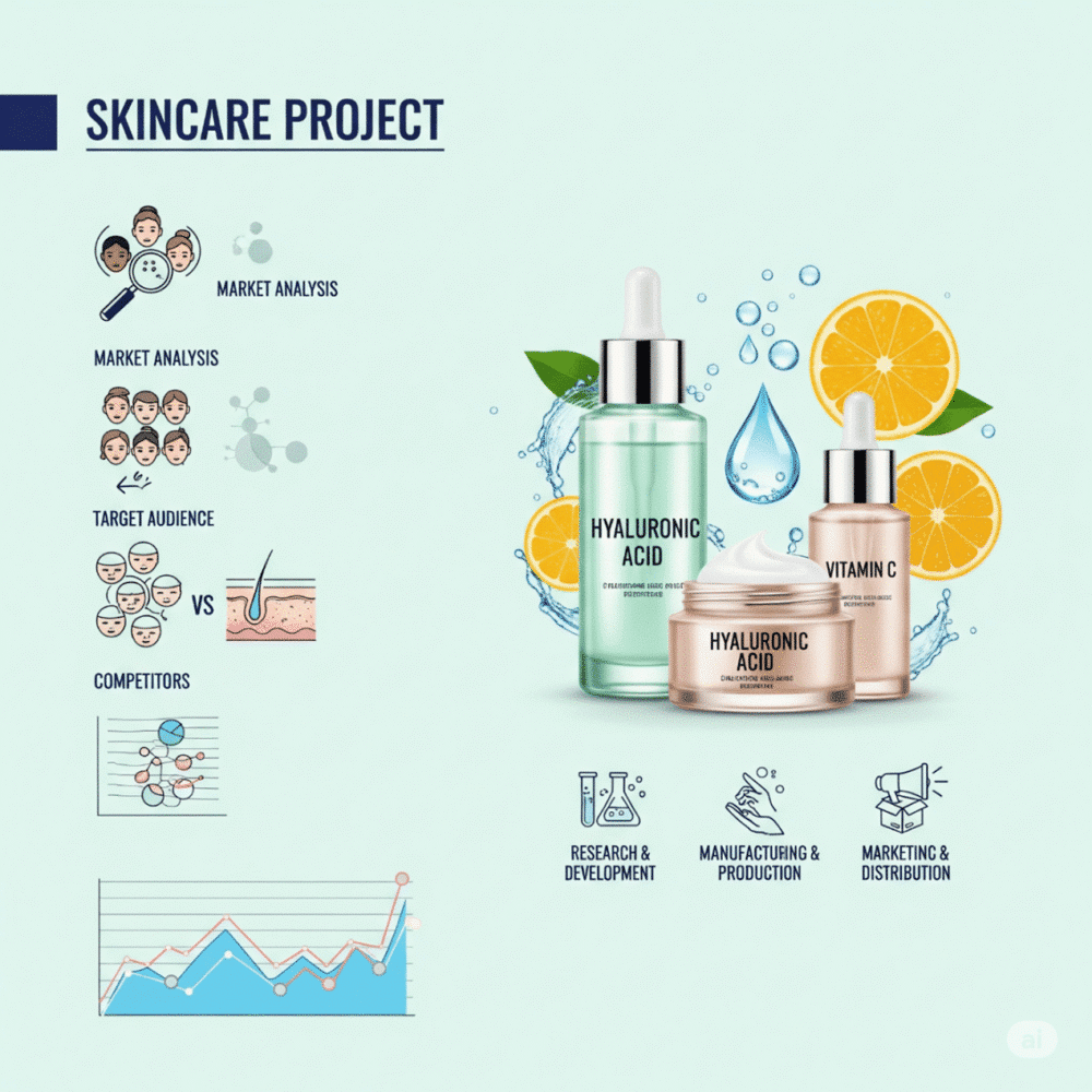 منتجات العناية بالبشرة التي تحتوي على حمض الهيالورونيك وفيتامين C