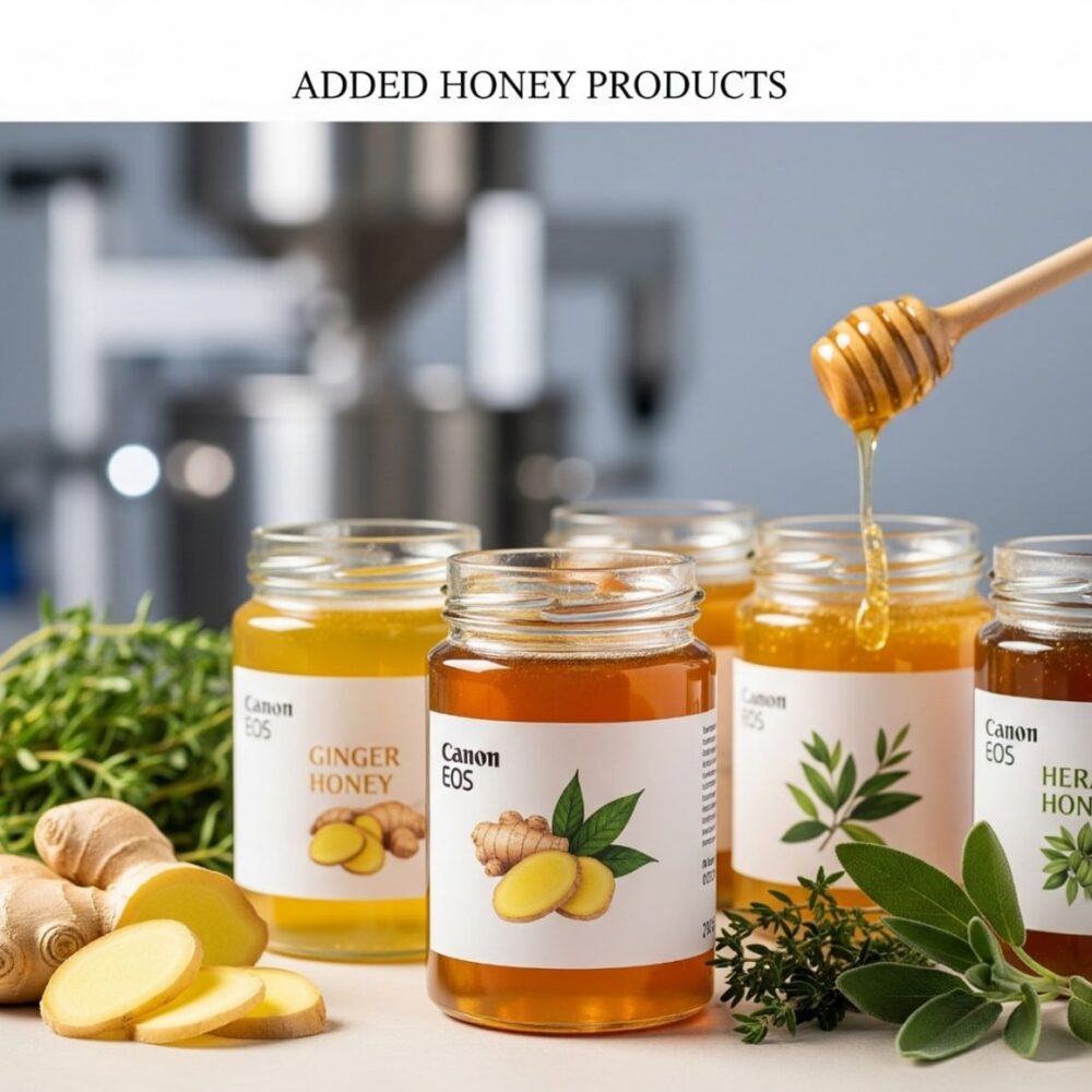 إنتاج عسليات مضافة (عسل بالزنجبيل عسل مع أعشاب)