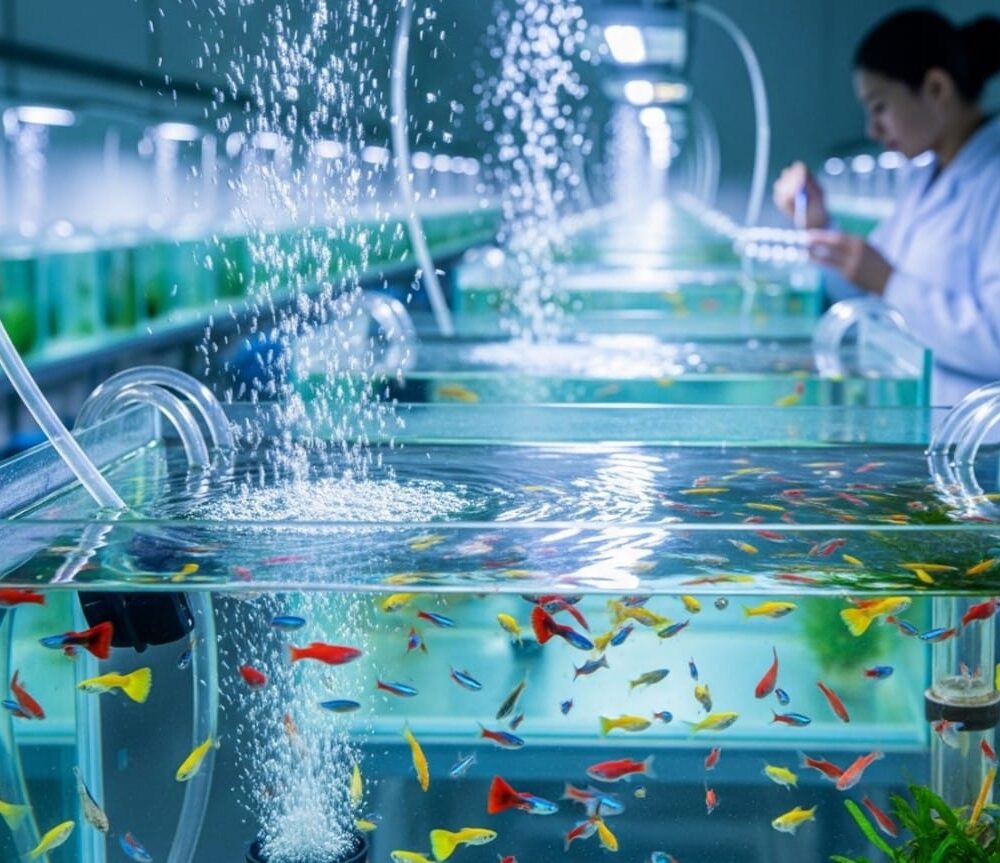 إنتاج عينات صغار أسماك الزينة