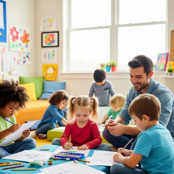 تدريب تعلم مهارات الرسم والتلوين للأطفال
