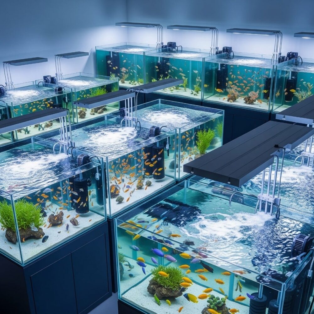 تربية الأسماك الزينة في أحواض داخلية