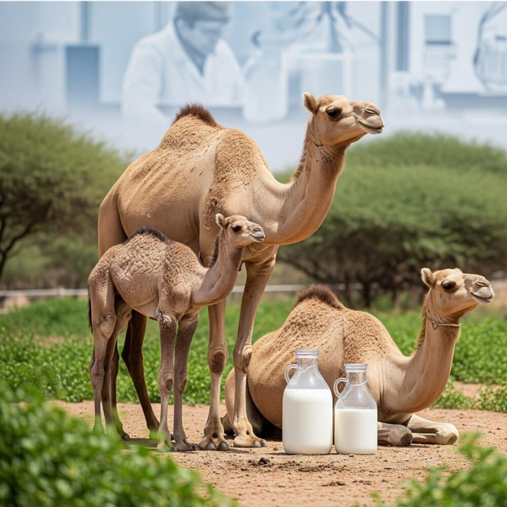 تربية الإبل لإنتاج اللبا (لبن الإبل) وتسويقه طبيا