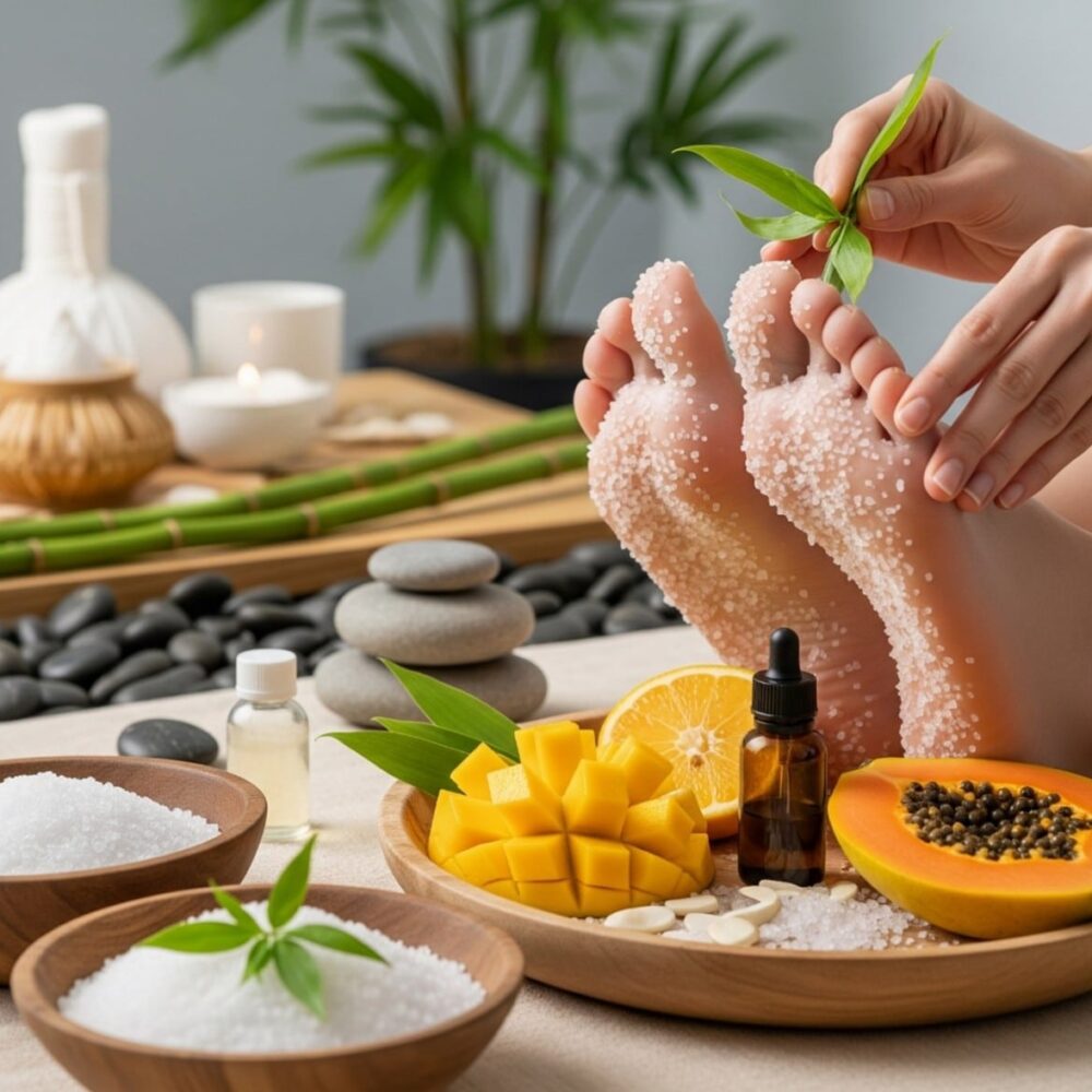 خدمات تدليك الأرجل وتقشيرها (مقشرات طبيعية)