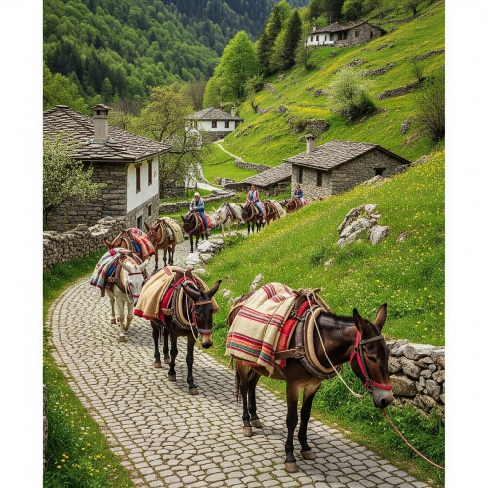 خدمات نقل الركاب بالبغال أو الحمير