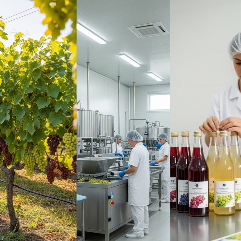 زراعة العنب وصناعة العنب المعصور (العصائر)
