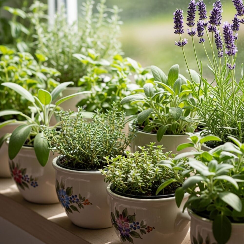 زراعة الأعشاب الطبية والعطرية في أصص صغيرة