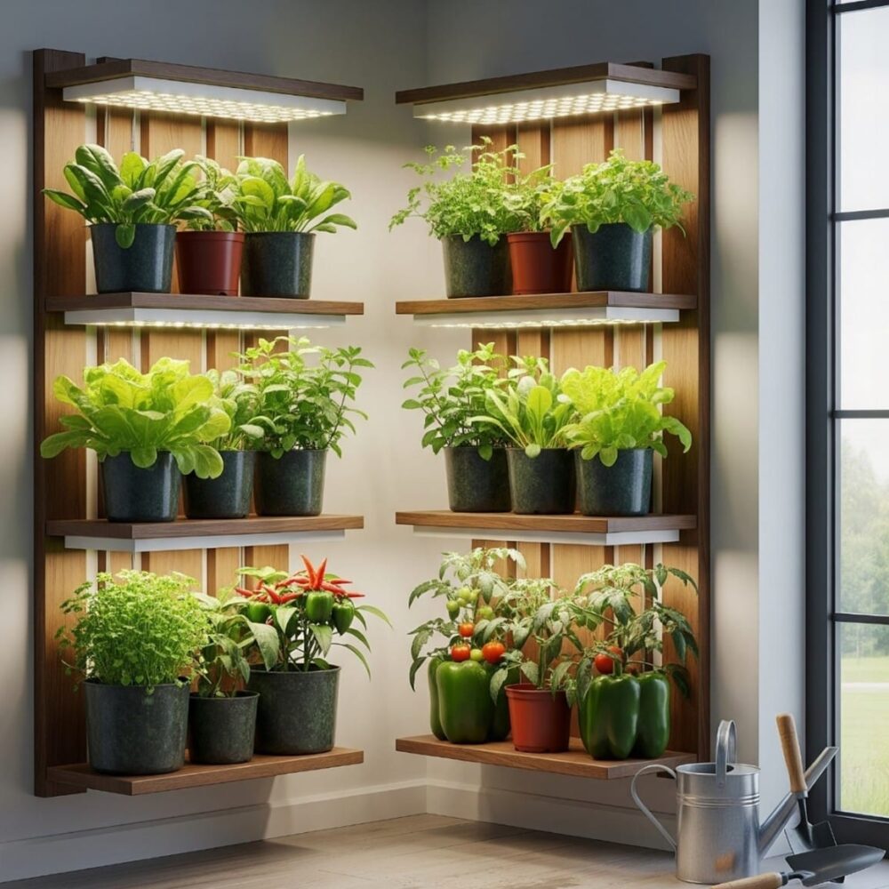 زراعة الخضروات في أصص داخلية بلاستيكي