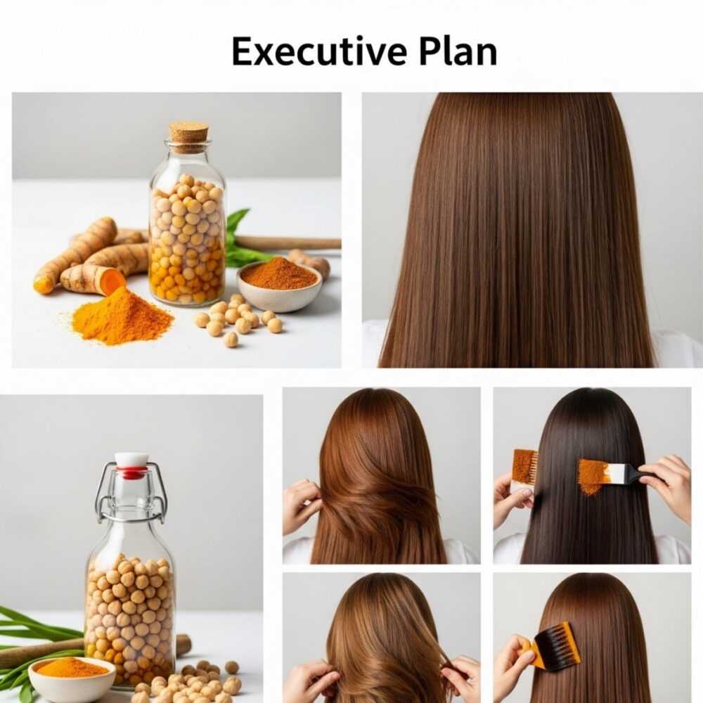 إعداد صبغات شعر نباتية طبيعية (حمص كركم)