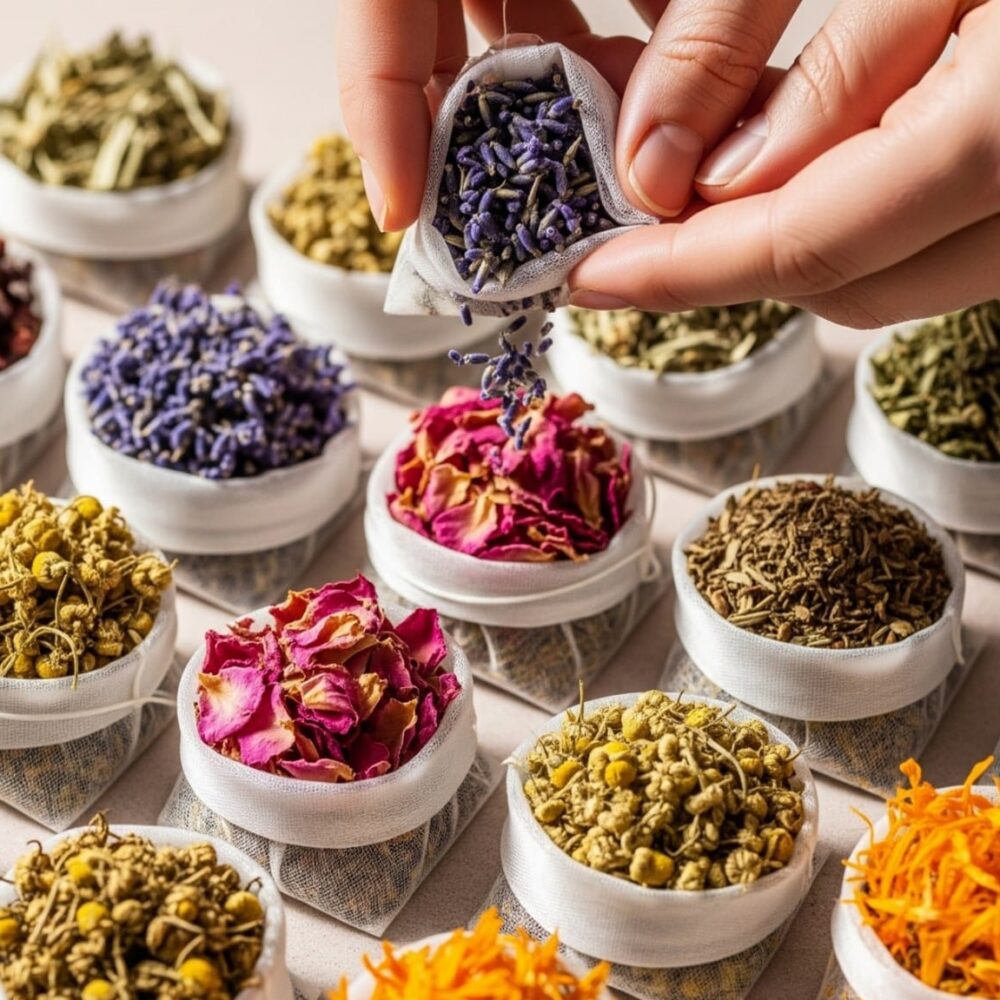 صناعة الشاي العشبي المعبأ في أكياس صغيرة