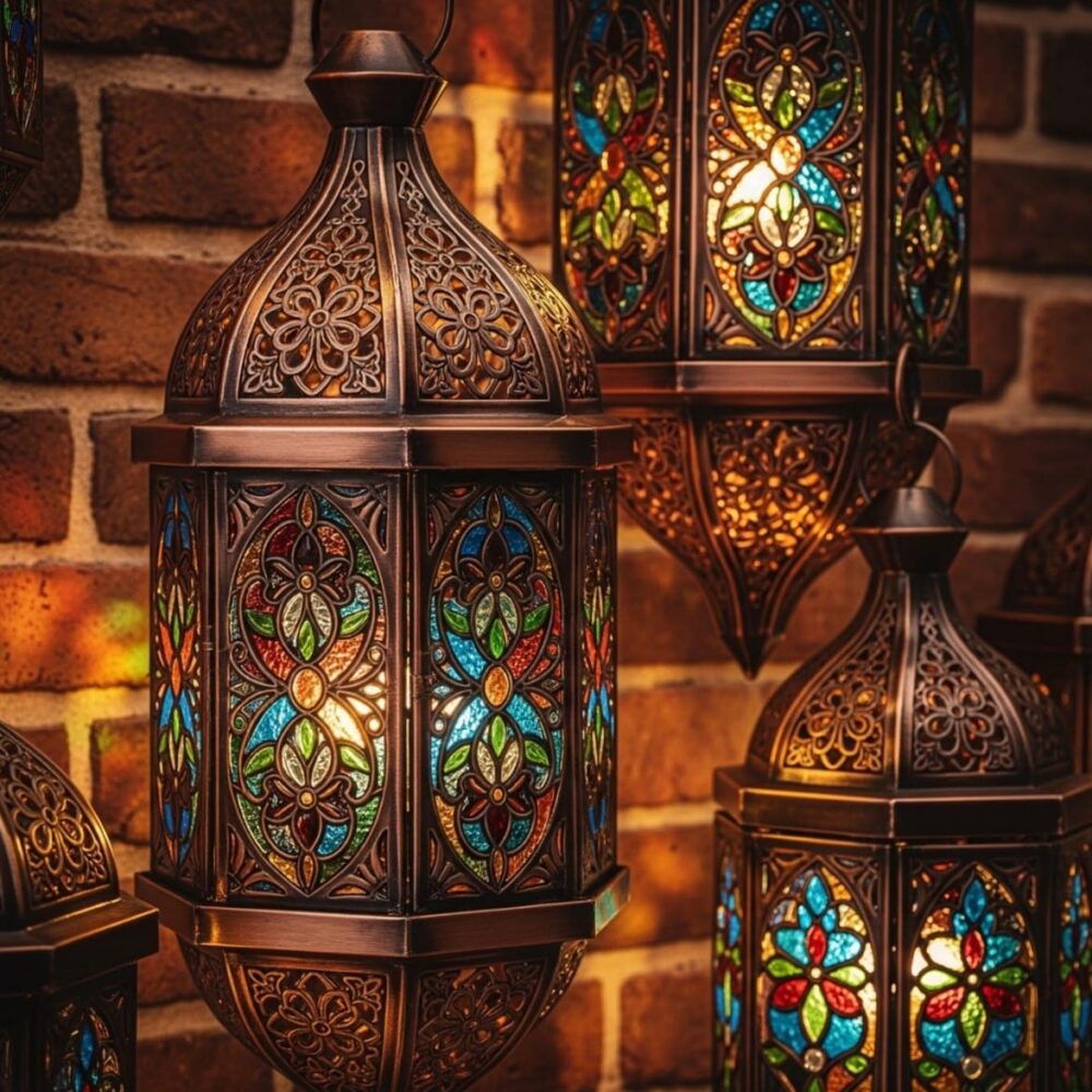 صناعة الفوانيس التقليدية من المعدن والزجاج الملون