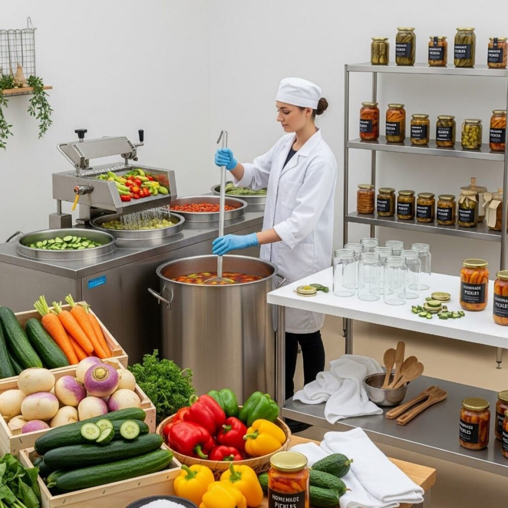 معمل صغير لإنتاج المخللات المنزلية