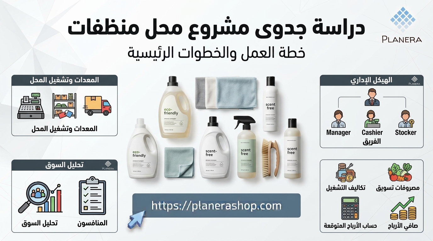 دراسة جدوى مشروع محل منظفات