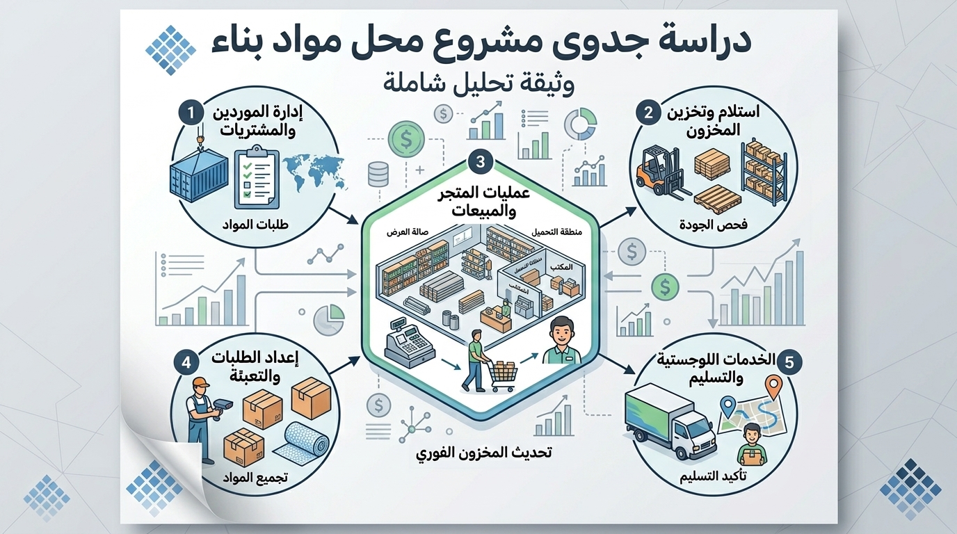 دراسة جدوى مشروع محل مواد بناء