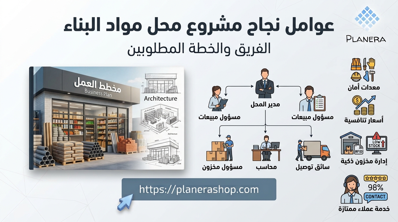 عوامل نجاح مشروع محل مواد البناء