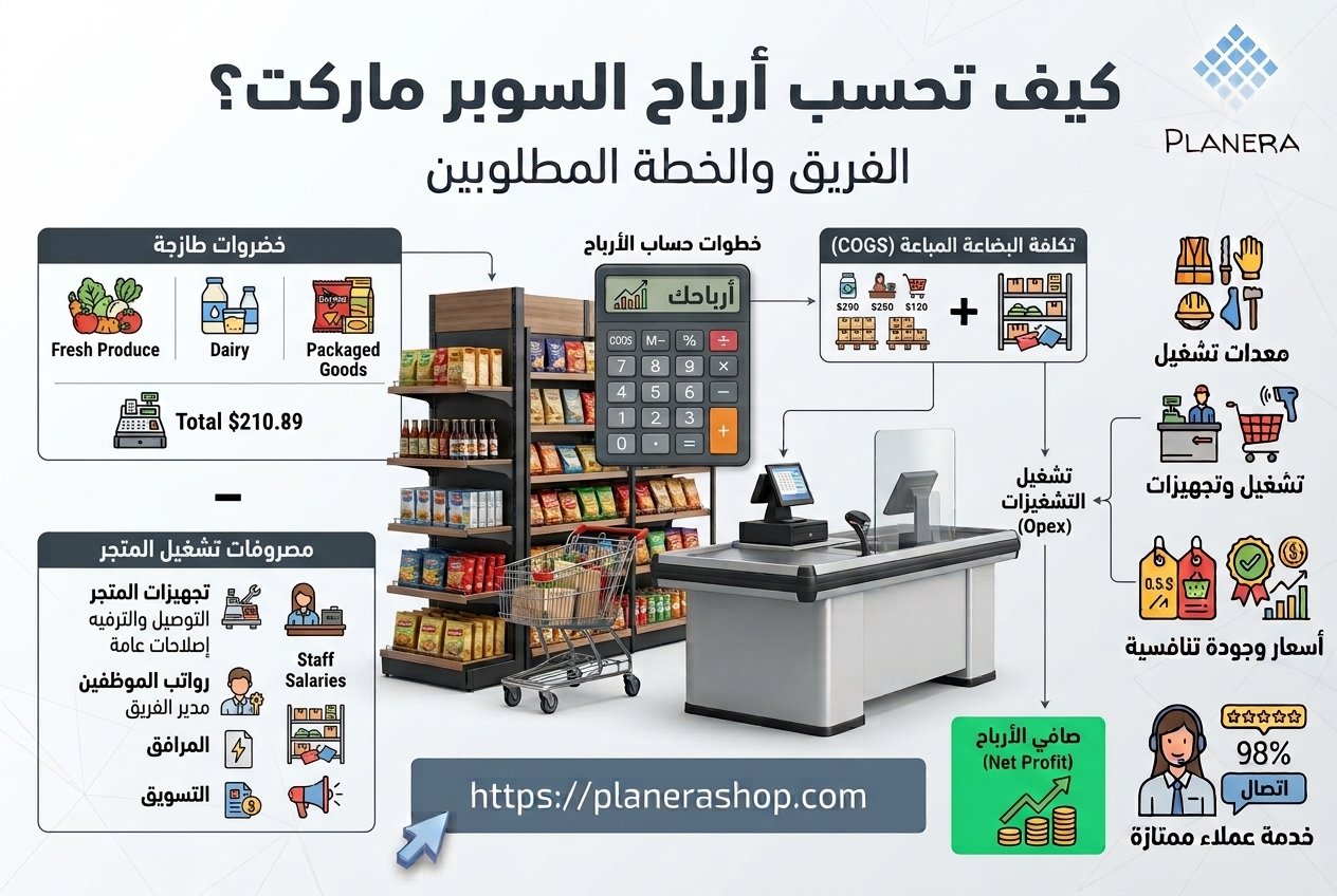 كيف تحسب أرباح السوبر ماركت