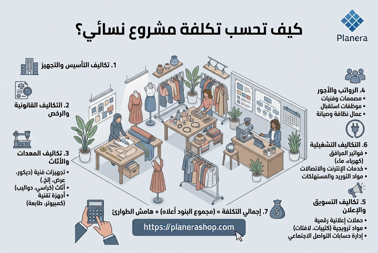 كيف تحسب تكلفة مشروع نسائي