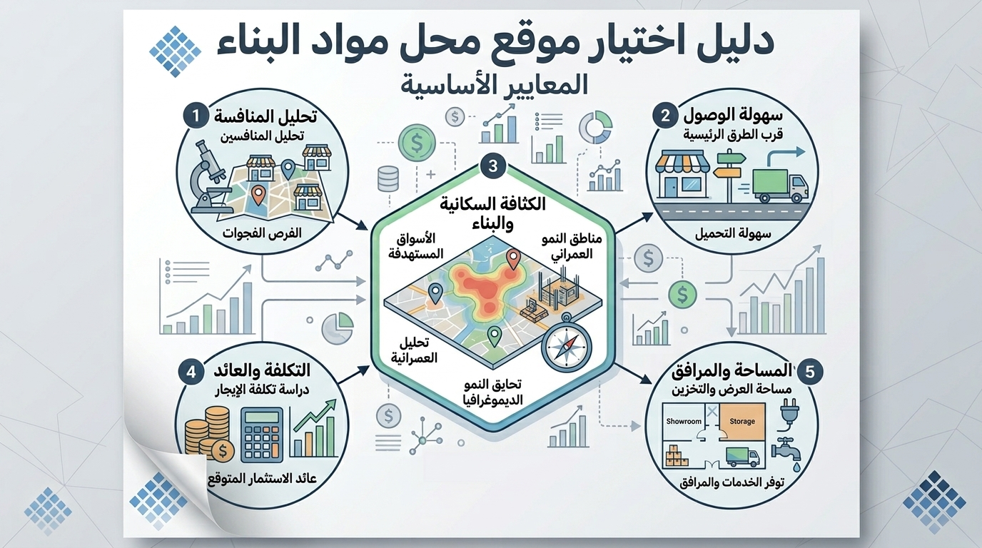 كيف تختار موقع محل مواد البناء